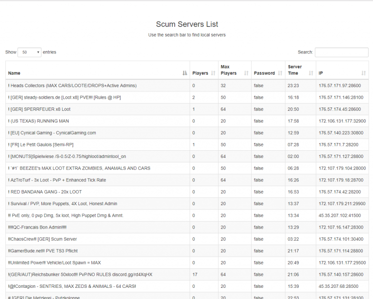 Scum Servers